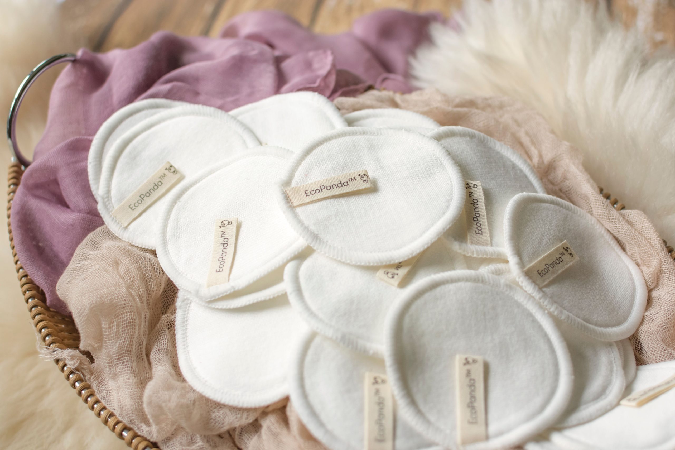 Lingettes réutilisables coton panier zéro déchet